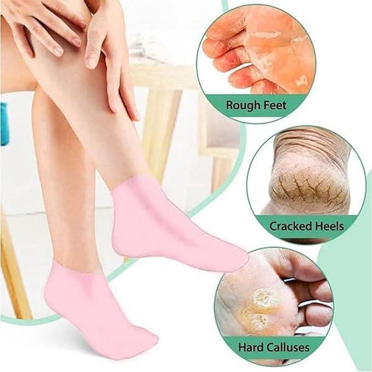 Foot Spa Pedicure Silicone Socks For Men & Women (Free Foot Moisturizer Cream)